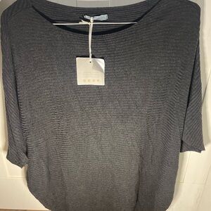 Dark Gray Textured soft batwing women’s shirt made in Italy one size